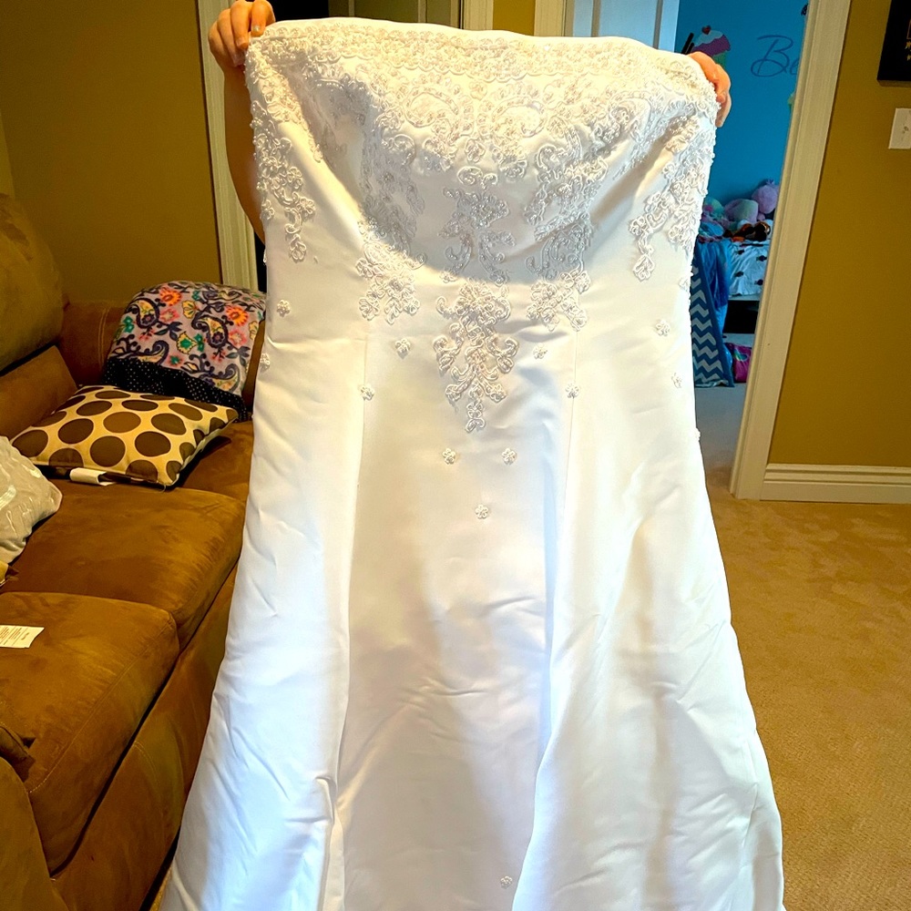 Gorgeous beaded and lace wedding gown